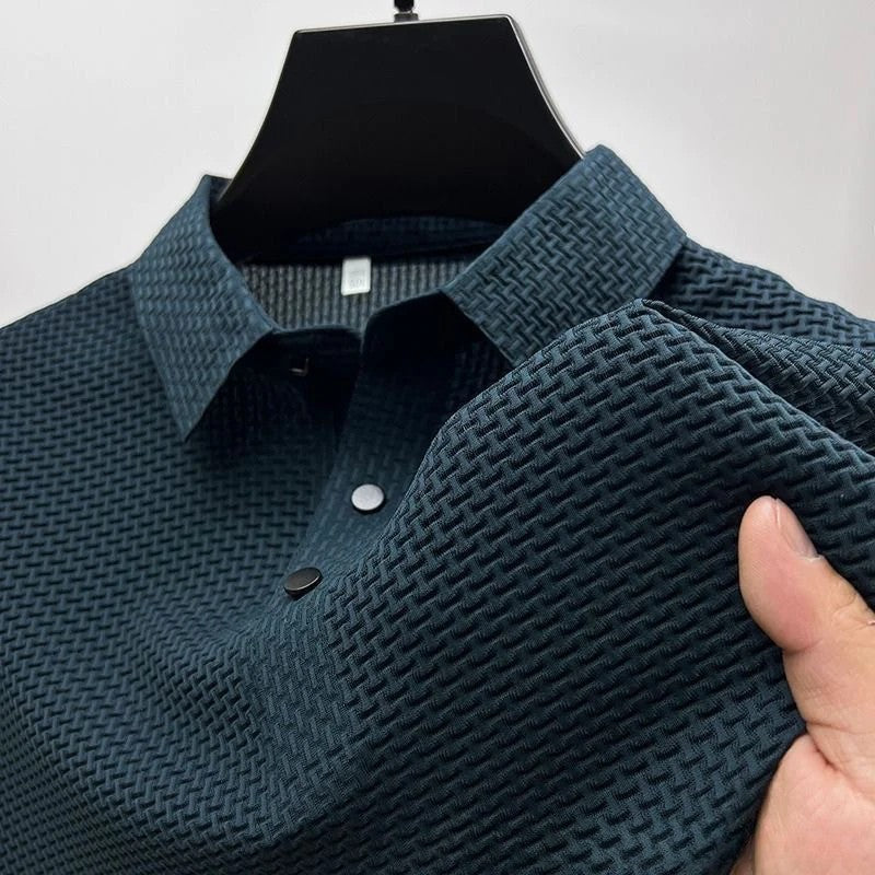 Achetez 1 Recevez-en 2 – Polo Rafraîchissant En Jacquard: Bleu + Bleu