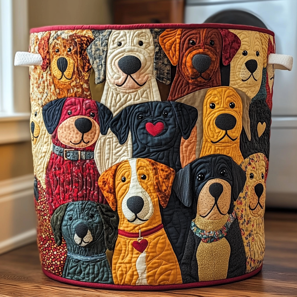 Cani Colorati | Cesta Portabiancheria Fatta a Mano