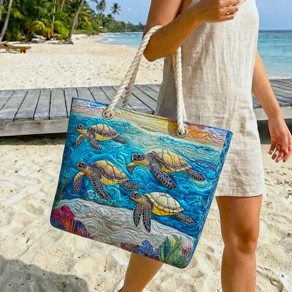 Borsa da Spiaggia Fatta a Mano | Tartaruga Marina