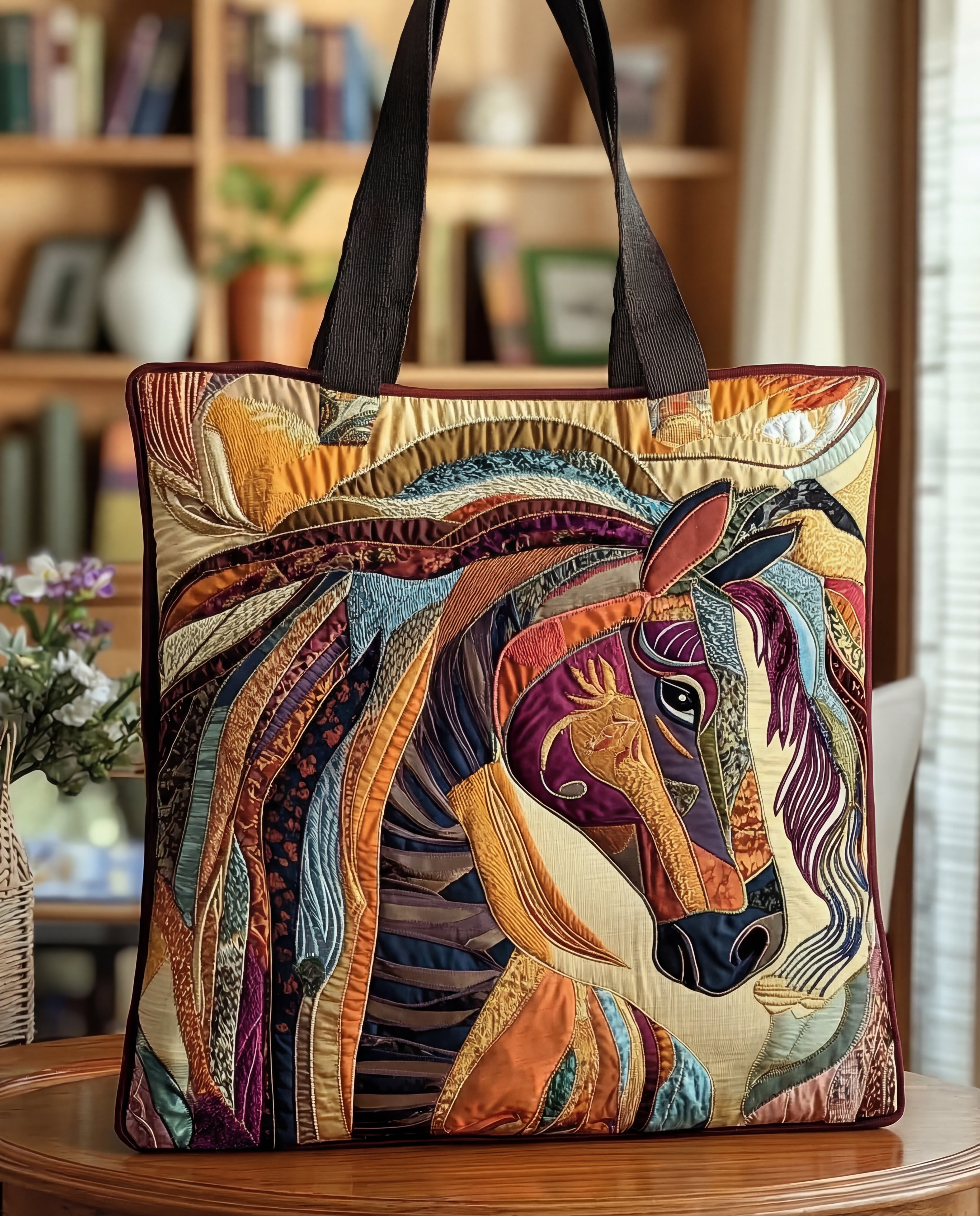 Borsa Artigianale “Cavallo a Mosaico Multicolore”