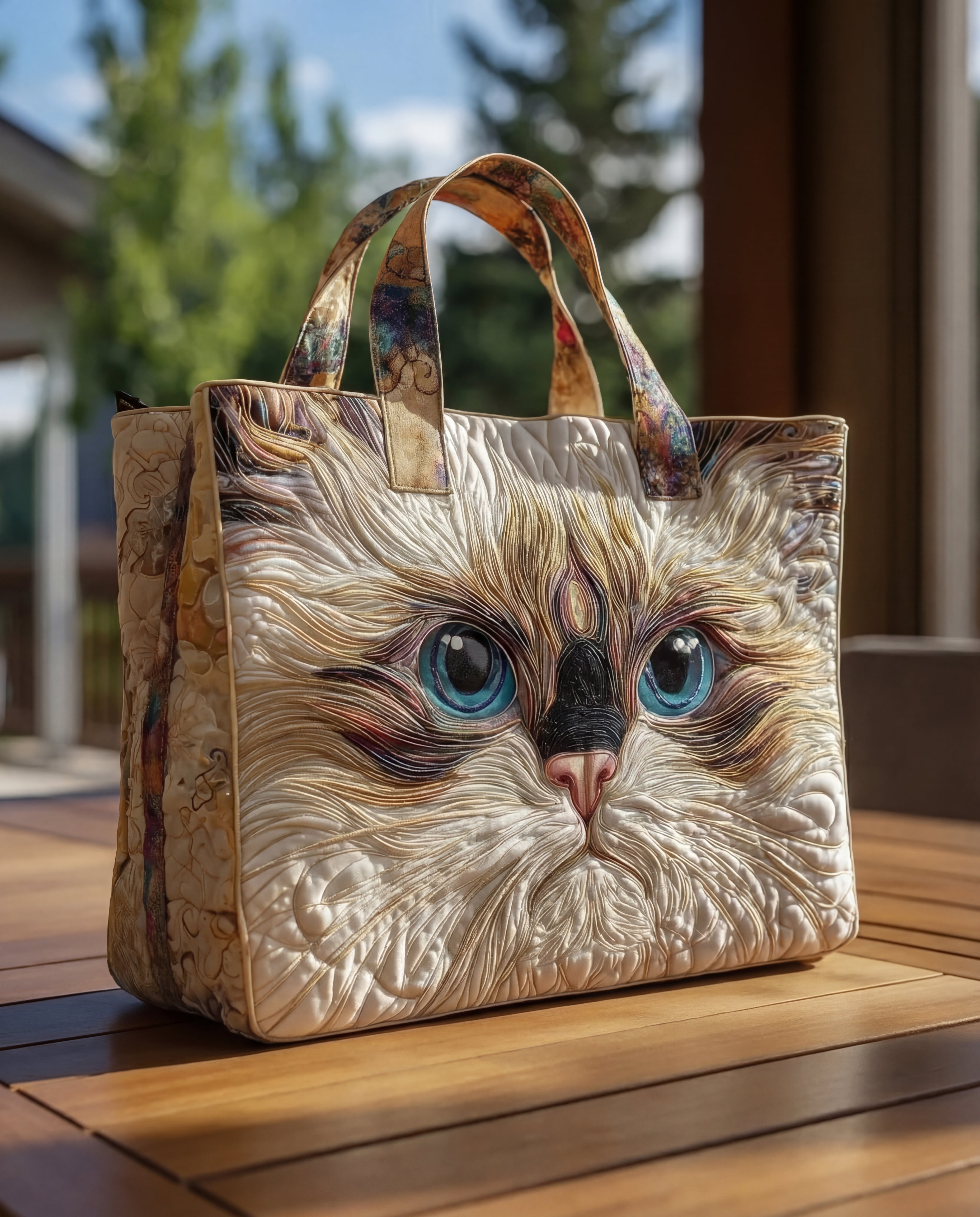 Borsa Artigianale “Gatto Bianco dagli Occhi Azzurri”