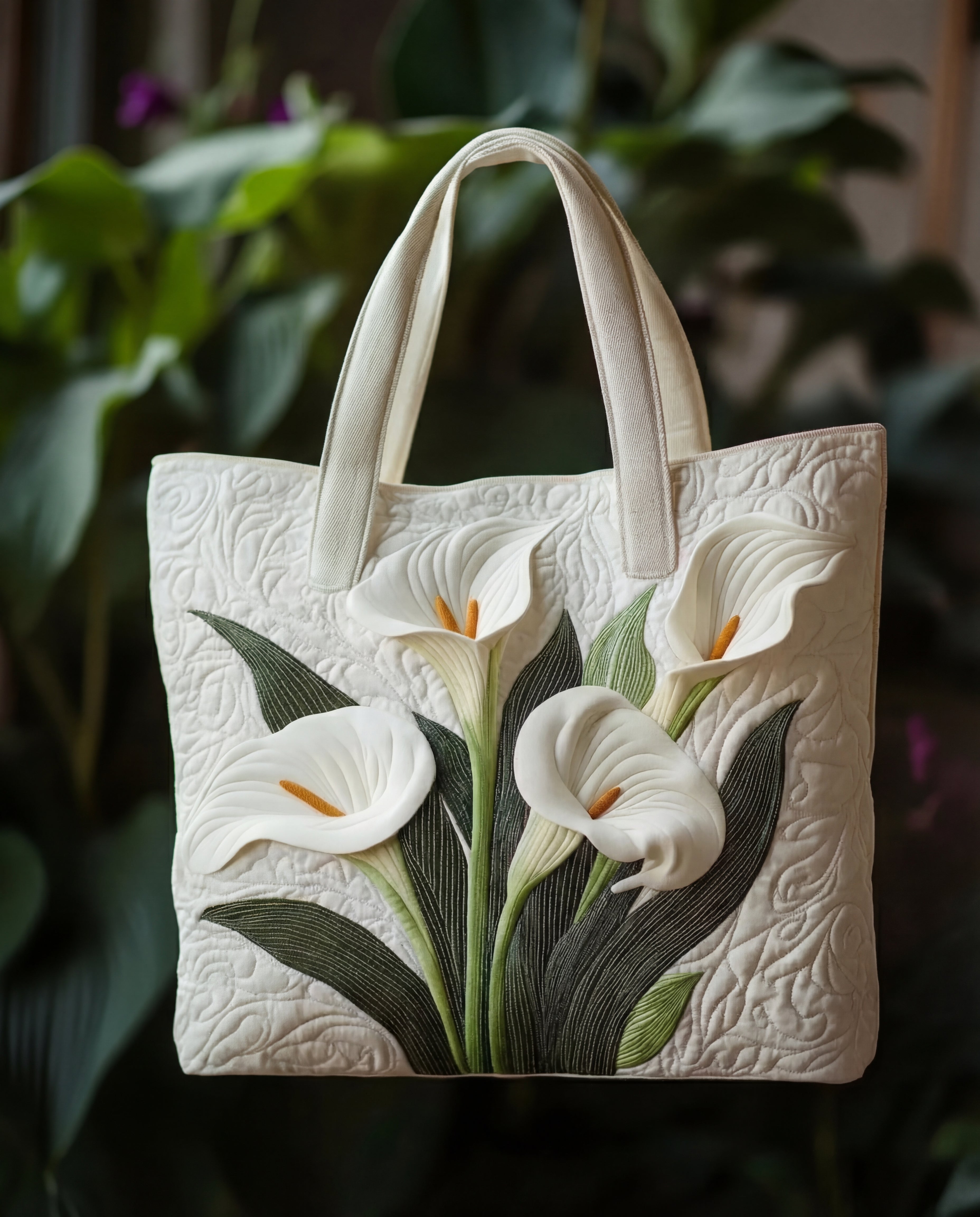 Borsa Artigianale Trapuntata 'Conchiglia Bianca'
