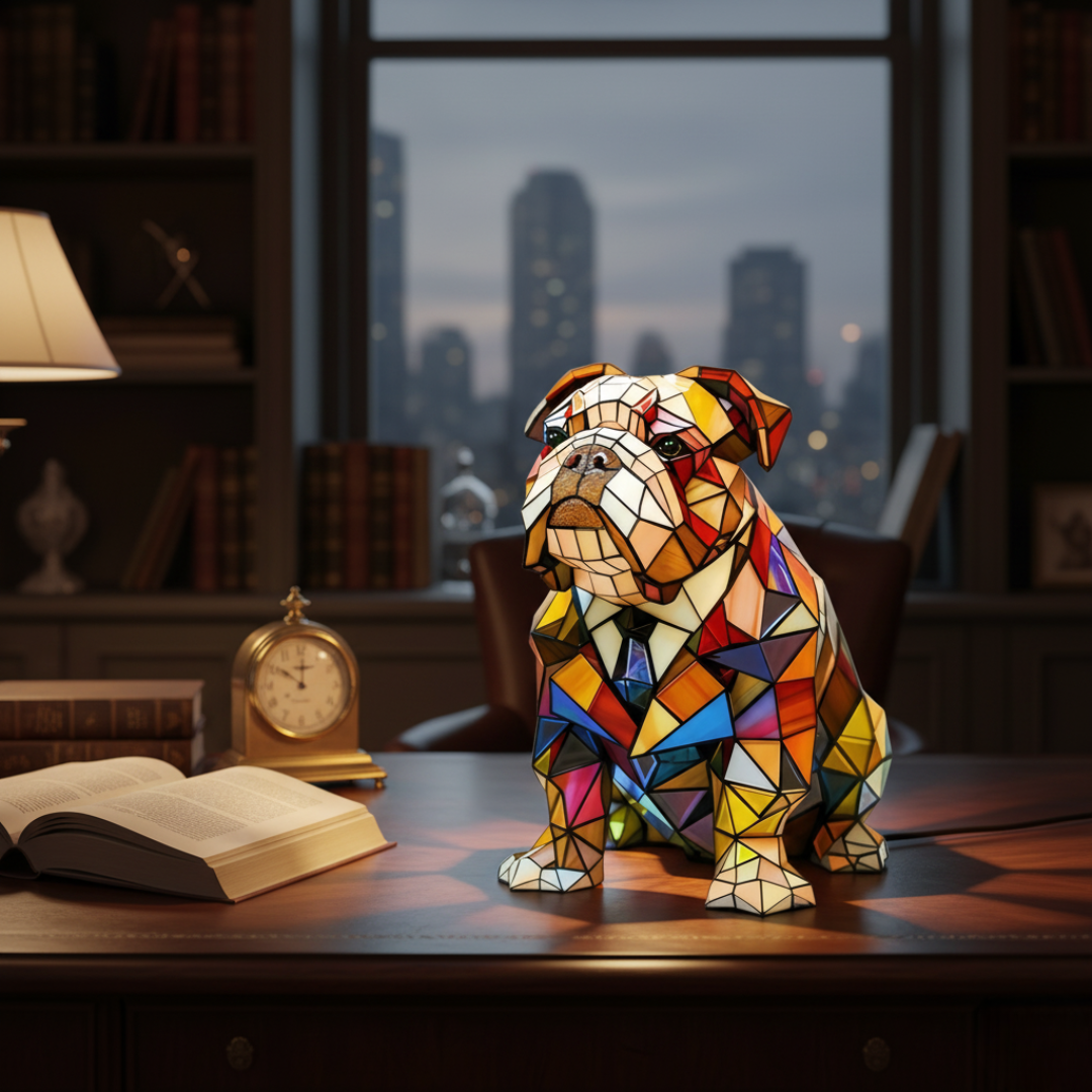 Lampada Artigianale – Elowen, the Gentle Bulldog of Eternal Light