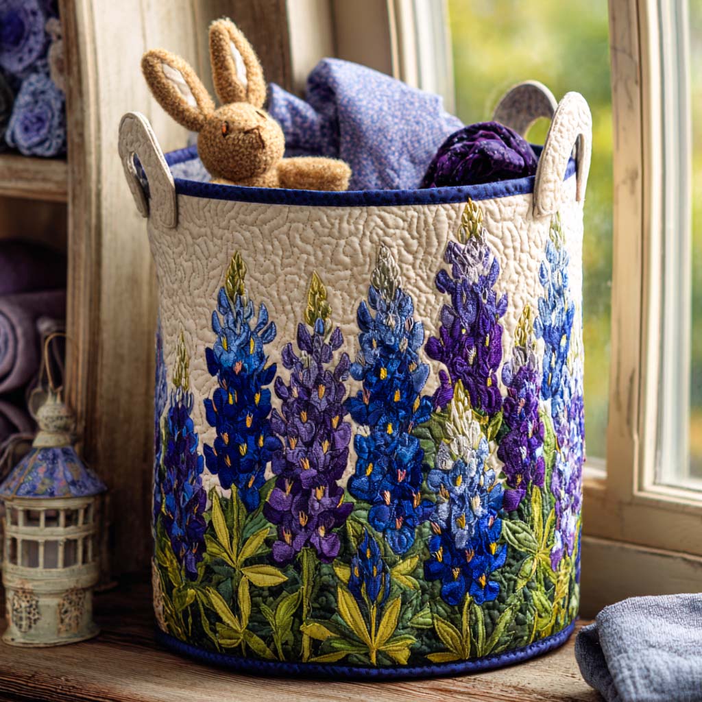 Sentiero dei Sogni di Bluebonnet | Cesta Portabiancheria Fatta a Mano