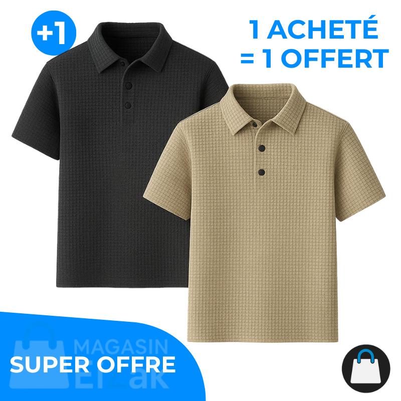 Achetez 1 Recevez-en 2 – Polo Rafraîchissant En Jacquard: Beige + Gris