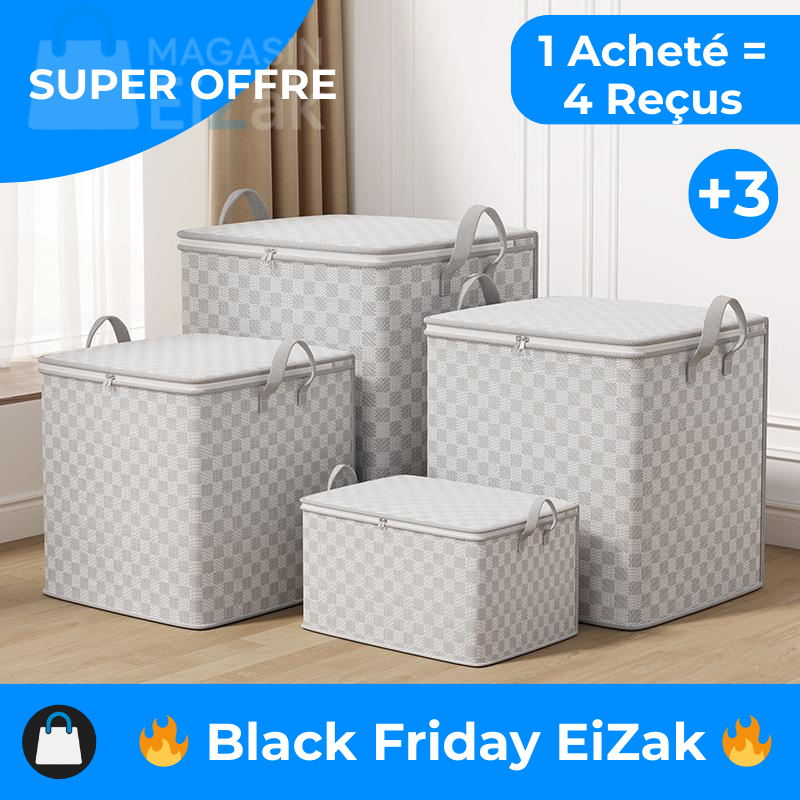 🔥 Black Friday 🔥 Kit 4 Boîtes de Rangement Premium 30L–220L – EiZak