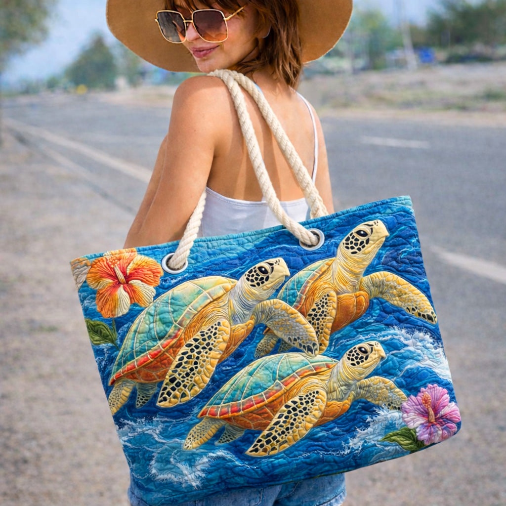 Borsa da Spiaggia Fatta a Mano | Tartaruga Marina II