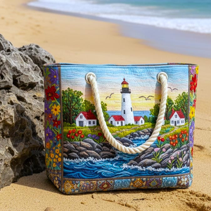 Borsa da Spiaggia Fatta a Mano | Bagliore del Faro