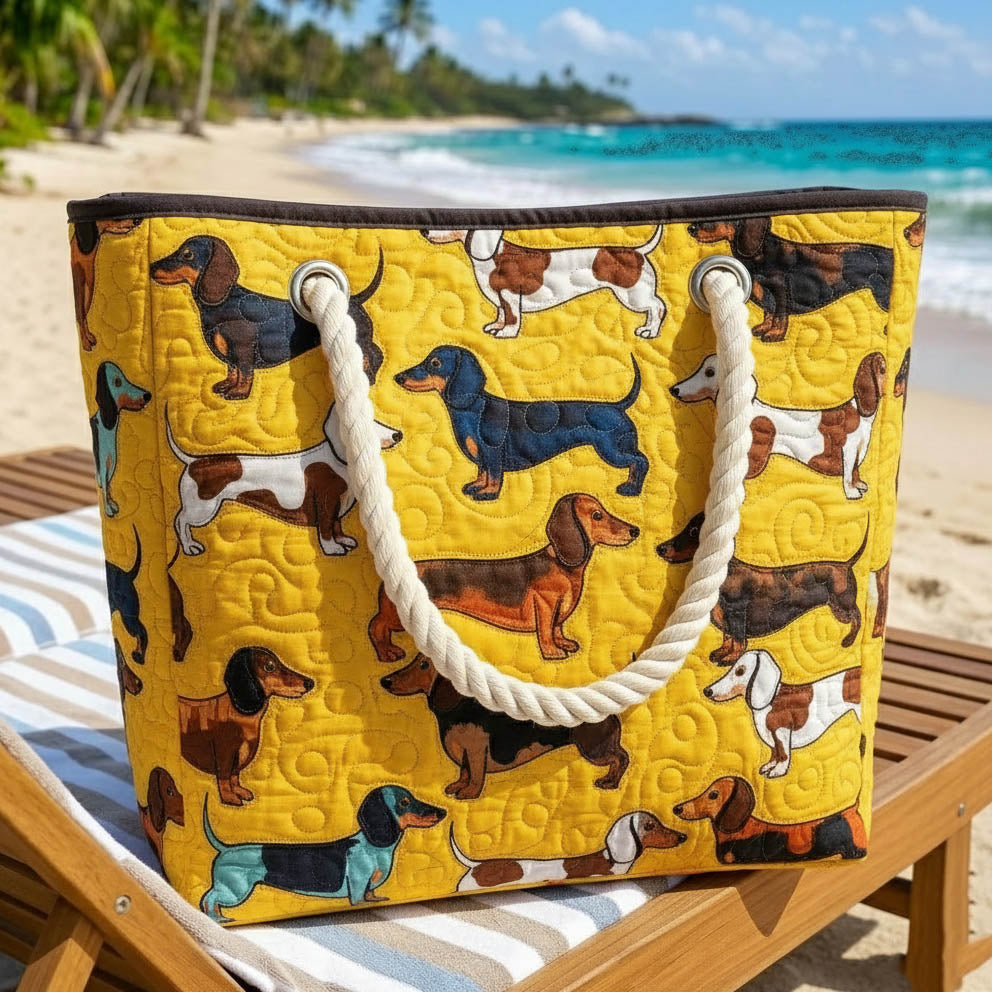 Borsa da Spiaggia Fatta a Mano | Dachshund