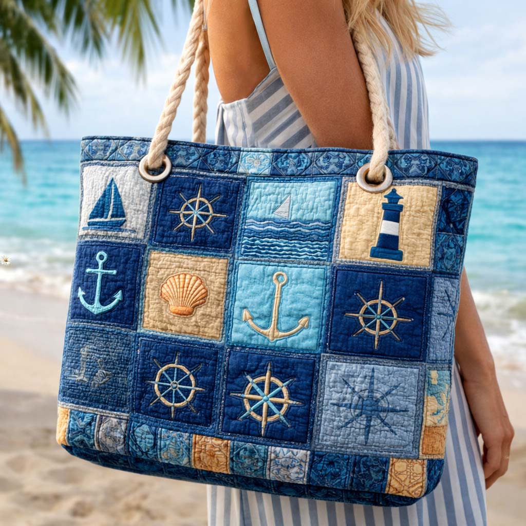 Borsa da Spiaggia Fatta a Mano | Nautica Blu