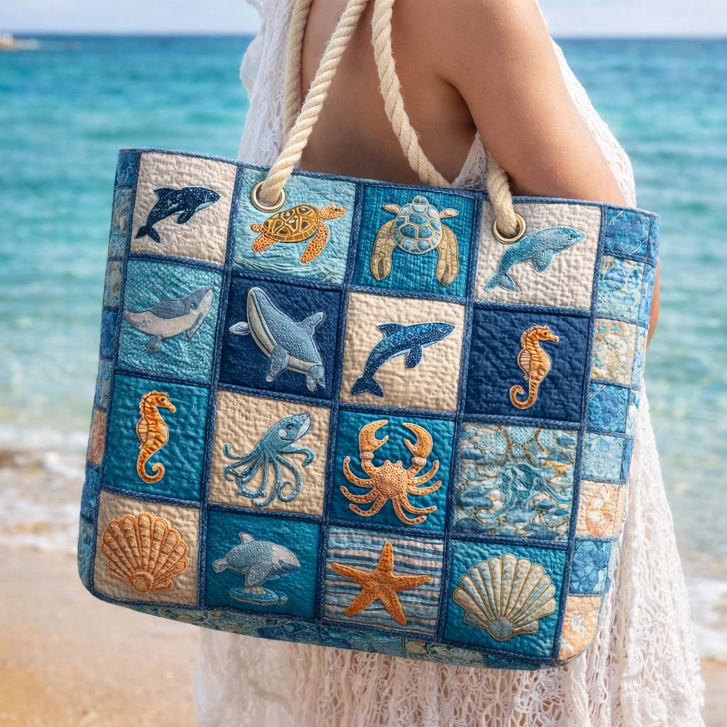 Borsa da Spiaggia Fatta a Mano | Vita Marina