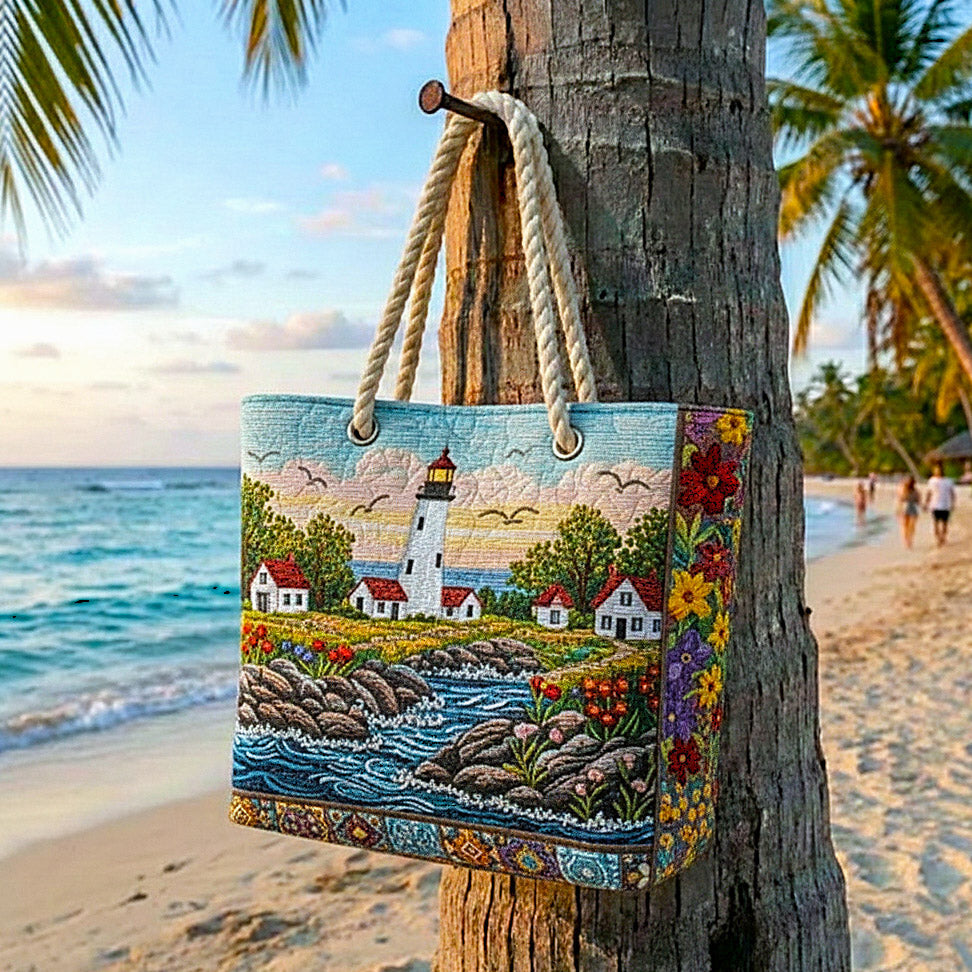 Borsa da Spiaggia Fatta a Mano | Bagliore del Faro