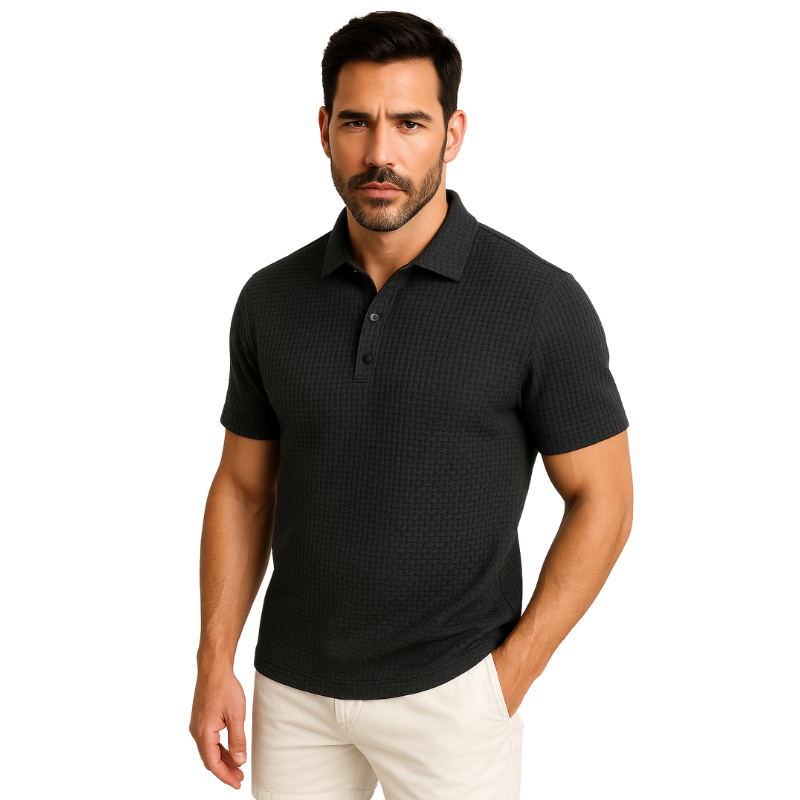 Achetez 1 Recevez-en 2 – Polo Rafraîchissant En Jacquard: Gris + Gris